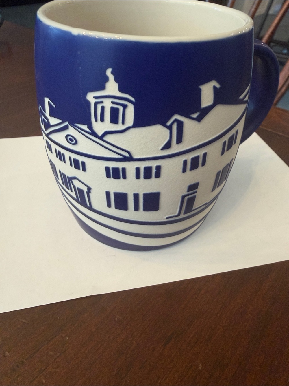 George Washington Mount Vernon Blue and White Scenic Ceramic Mug made in USA